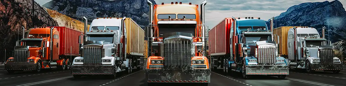 Drayage Trucks on highway